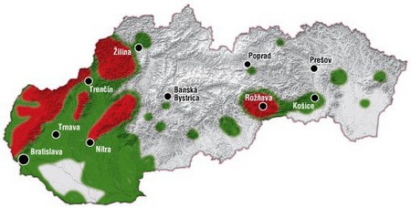 Výskyt kliešťov na území Slovenska s možnosťou infekcie encefalitídou.